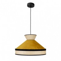 Distribuidor - Lâmpadas Diversas | Colgantes Moderno | COLGANTE FABRIZIO 1XE27 NATURAL/YEMA REGX40X40 CM Ref: 179994050